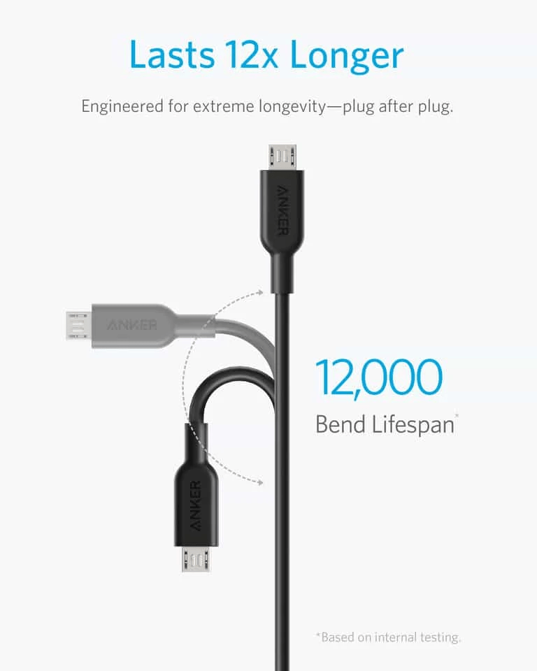 Anker PowerLine ll USB-C, Micro USB, Lightning Charging Cable