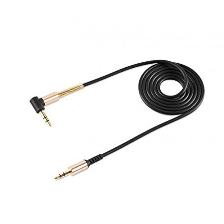 Black 100cm Aux cable by Joyroom featuring durable connectors for high-quality audio connection.