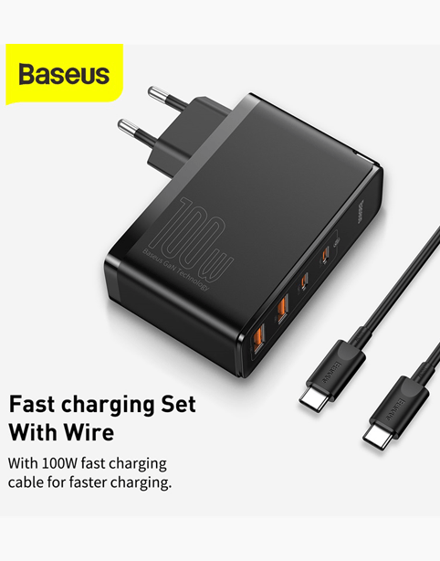 Baseus GaN2 Pro Quick Charger 2C+2U 100W EU - Black