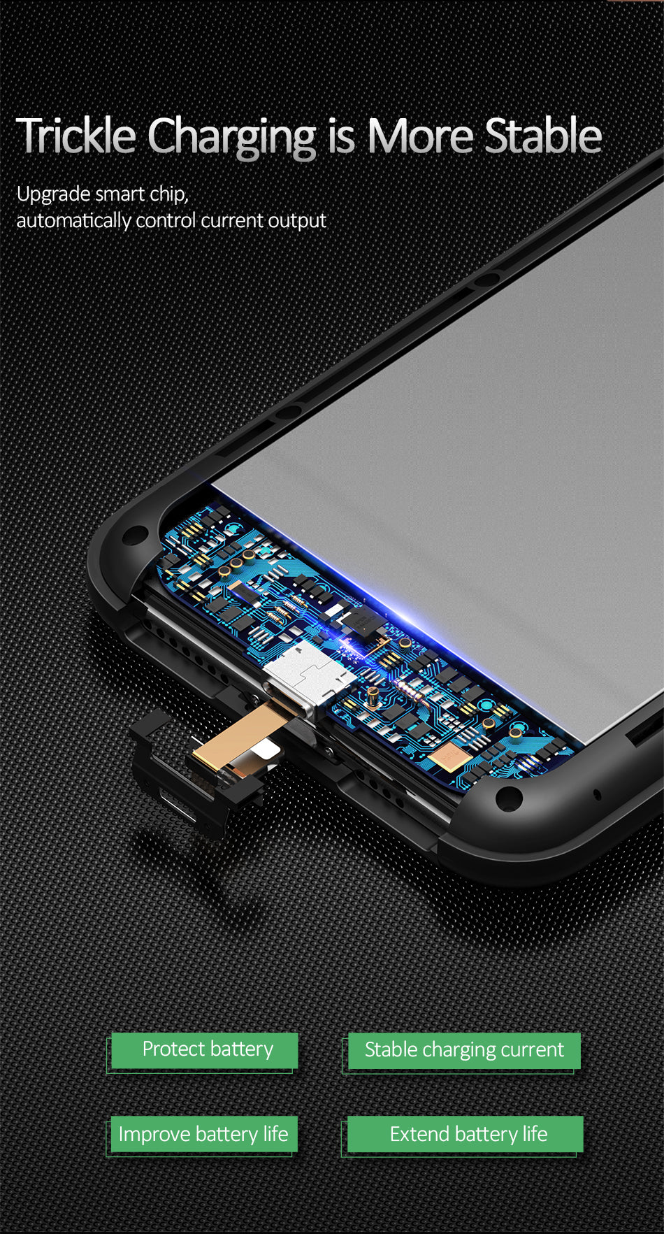 Usams 4000mAh Power Bank Case for iPhone Xs Max , Ultra Slim External Backup Battery