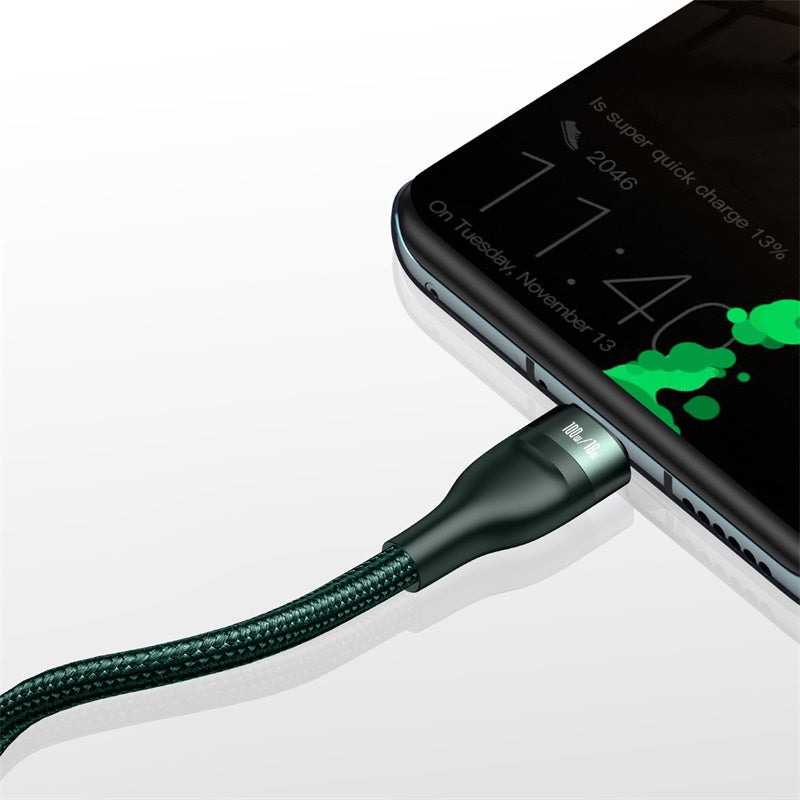 Baseus Flash Series 2 in 1 Fast Cable Type-C to C+C 100W 1.5m Green