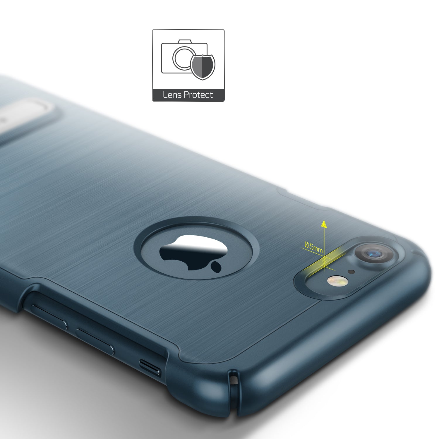Blue Simpli Lite Series slim iPhone 7 case by VRS Design, shown on a white background with clear protective edges.