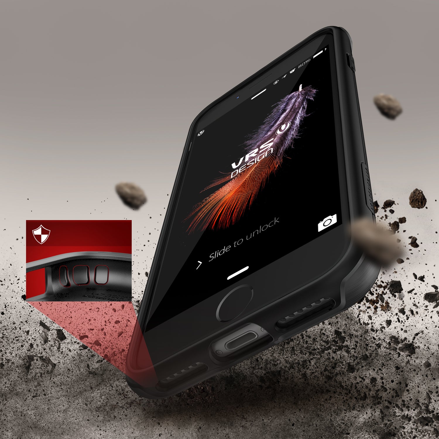 Smartkoshk DUO Guard Series anti-shocks iPhone 7 case in black with air space design and durable protective features.