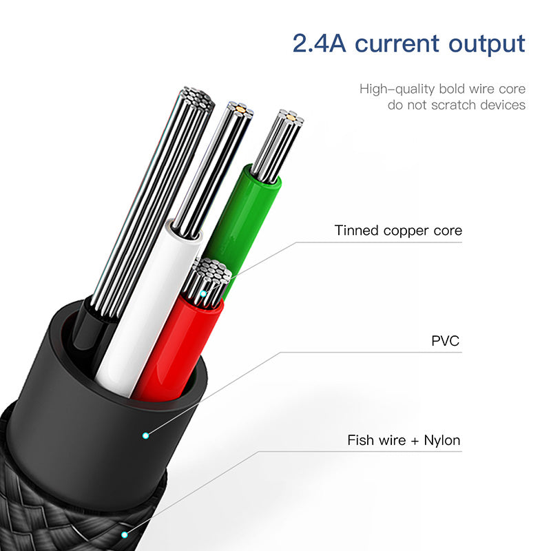 U-shaped Short PowerBank Cable 23cm For iPhone + Type C