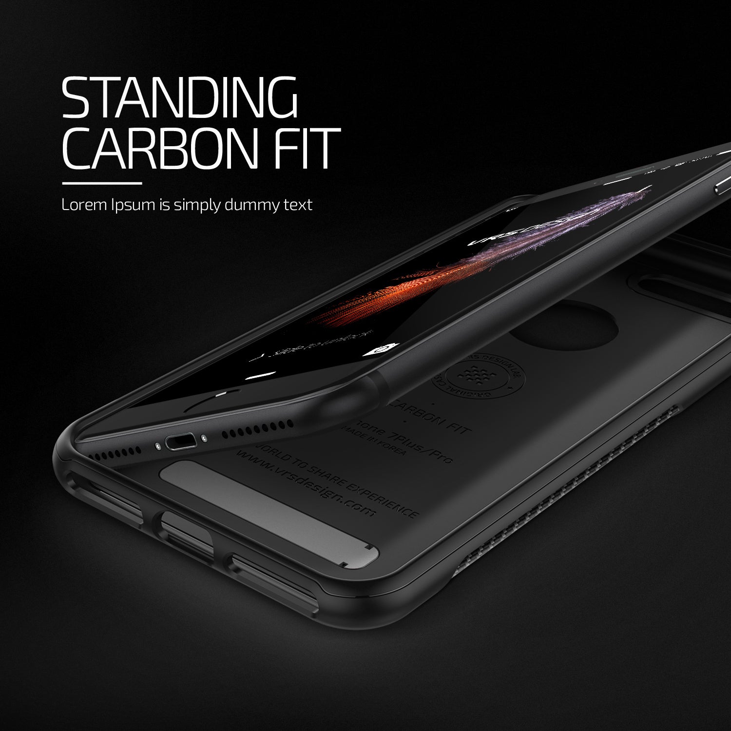 Carbon Fit Series Original From VRS Design Anti-shocks Case For iPhone 7 Plus / Black