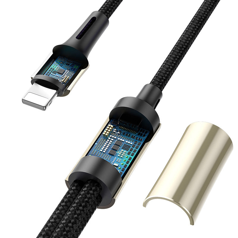 Baseus Caring Nylon Anti cut Cable 1-in-3 ( iPhone – Type C – Micro ) Black