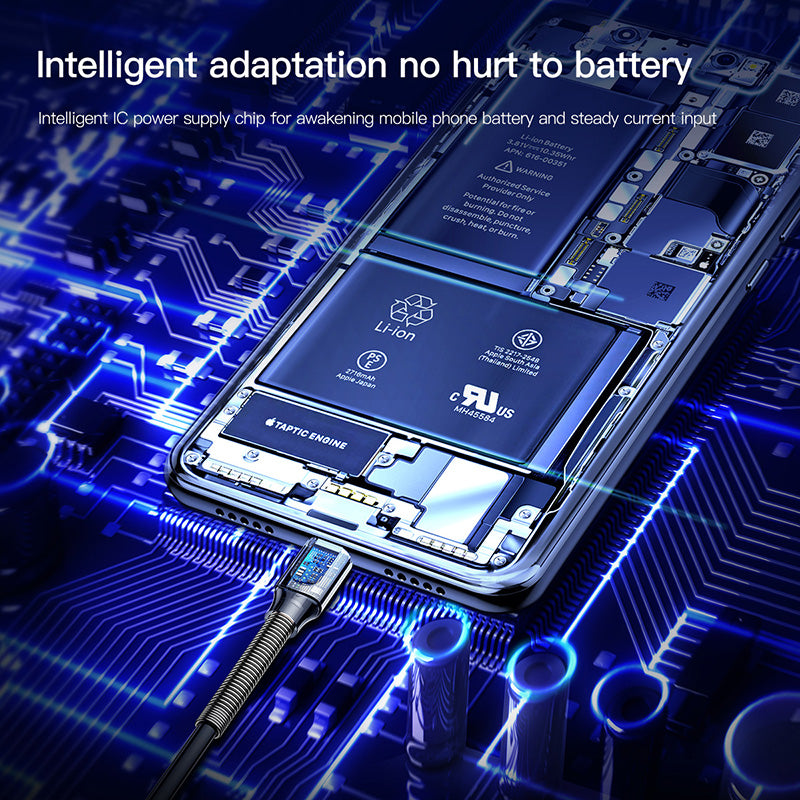 Spring By Baseus Flexible &amp; Space Saving Cable For iP 1.2m Black/Gold