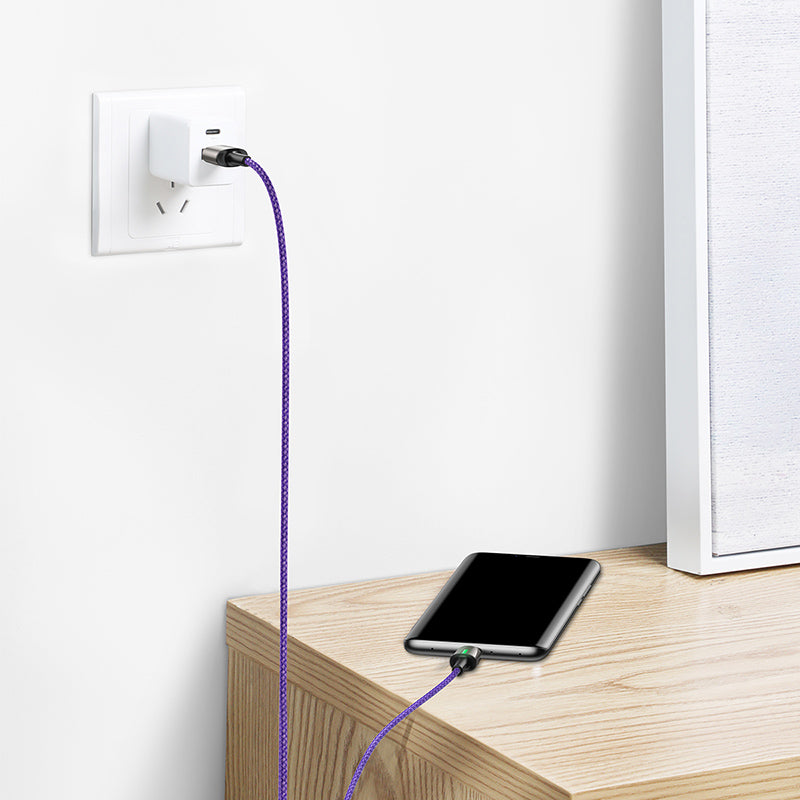 Baseus Zinc Magnetic Cable With Lamp USB For Type-C 1m Purple