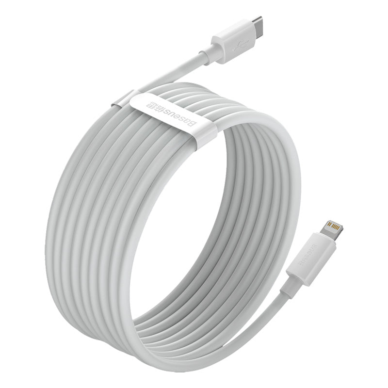 Baseus Simple Wisdom Data Cable Kit USB to iP PD 20W 2PCS 1.5m White