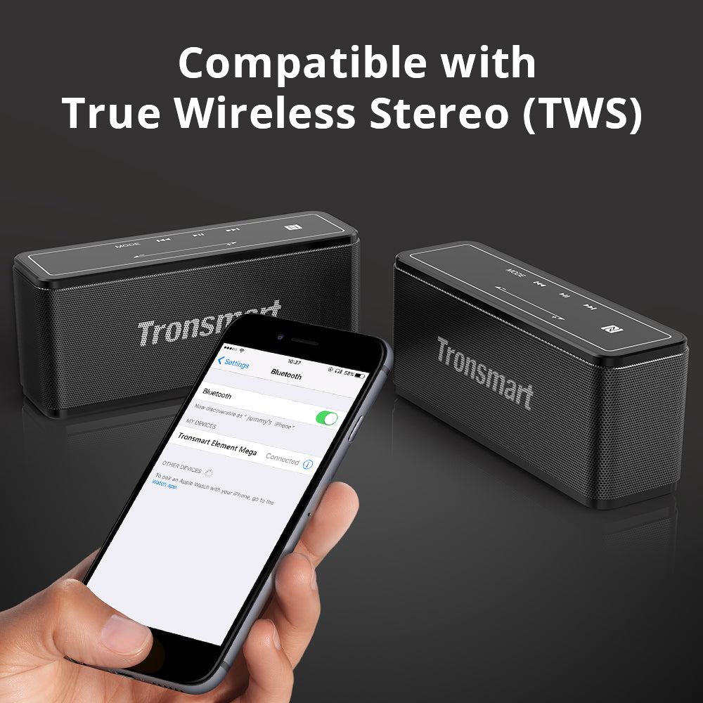 Tronsmart Mega SoundPulse™ 40w Portable Bluetooth Speaker, touch control , 15h