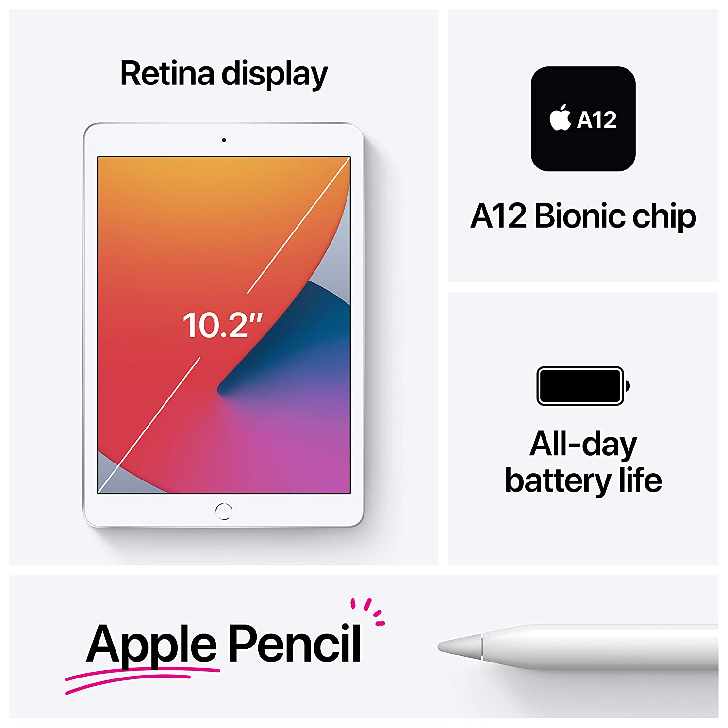 Apple iPad 8th Generation 10.2-inch, Wi-Fi, 32GB - Gray