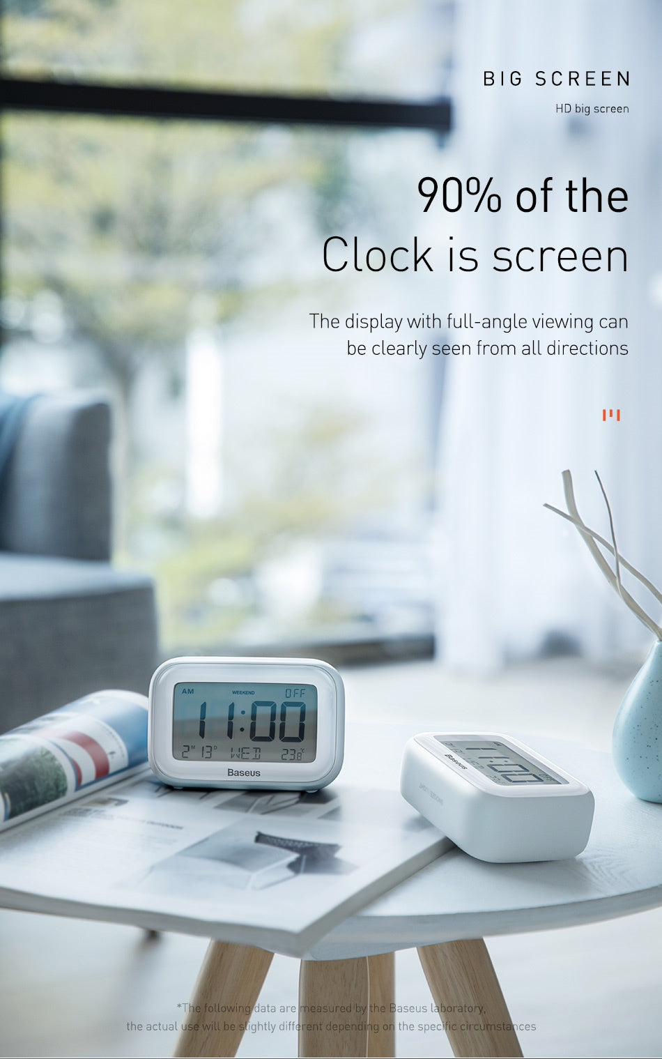 Baseus Subai Clock LCD Display, Alarm, Temperature, Touch To Snooze...