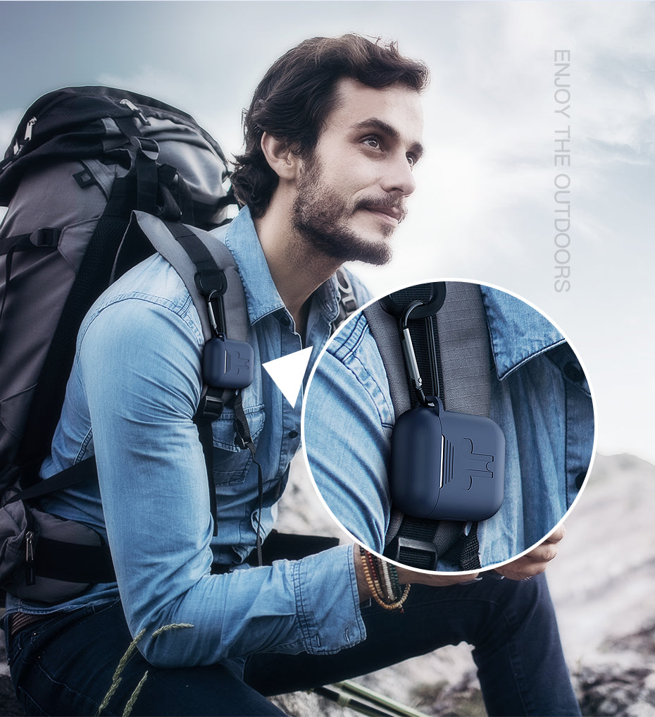 Ugreen AirPods Silicon Case Anti-Shocks + Strip + Hook Black