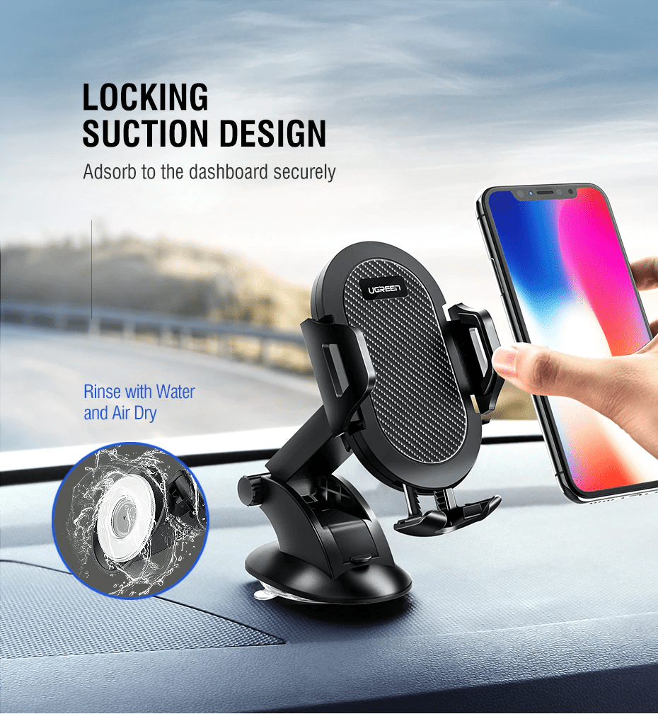 Ugreen Strong Car Holder 360 Degree Fit with 4 to 7 inch Phones 