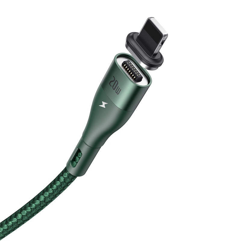 Baseus Zinc Magnetic Safe 20W PD Fast Cable Type-C To IP 1m - Green