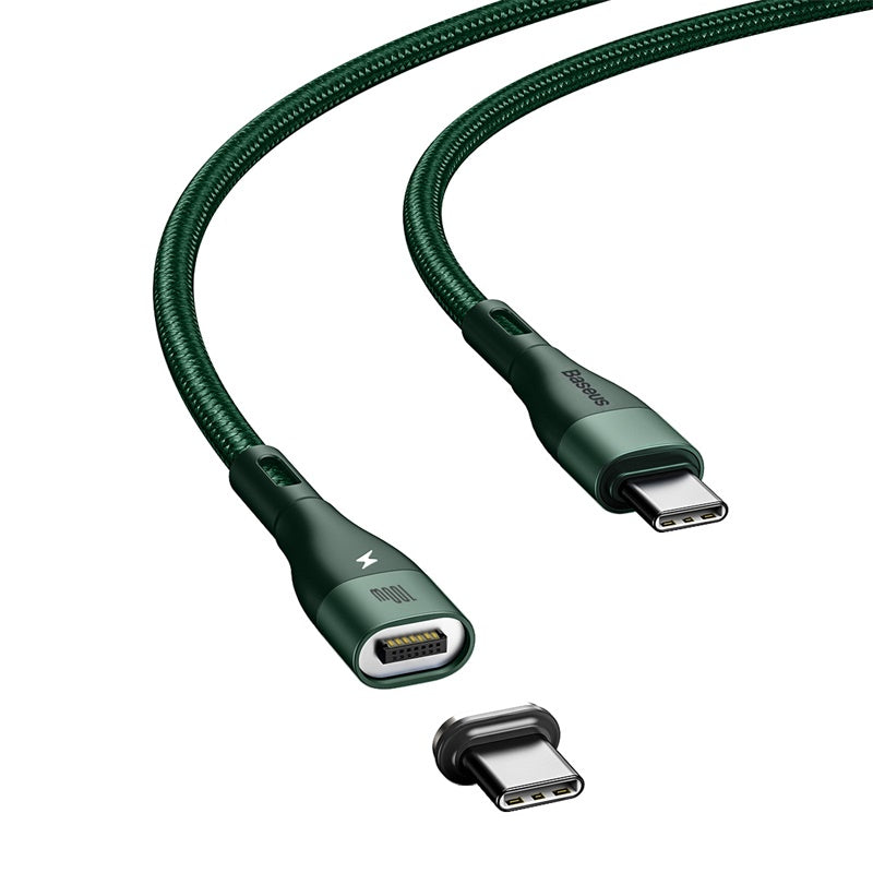 Baseus Zinc Magnetic Safe Super Fast Cable Type-C to C 100W 1.5m Green