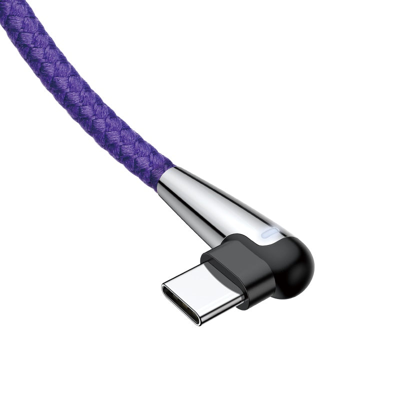 Baseus Sharp-Bird Type-C Cable With 90 Degree Bend, QC3.0 | Purple