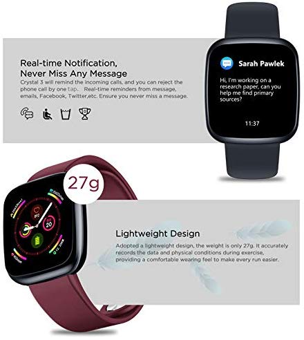 Zeblaze Crystal 3 SmartWatch For Sport And Health Monitoring, IP67 Black