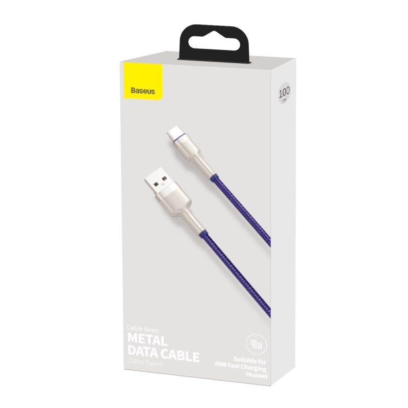 Baseus Cafule Series Metal 5A Data Cable USB To Type-C 40W 1m - Purple