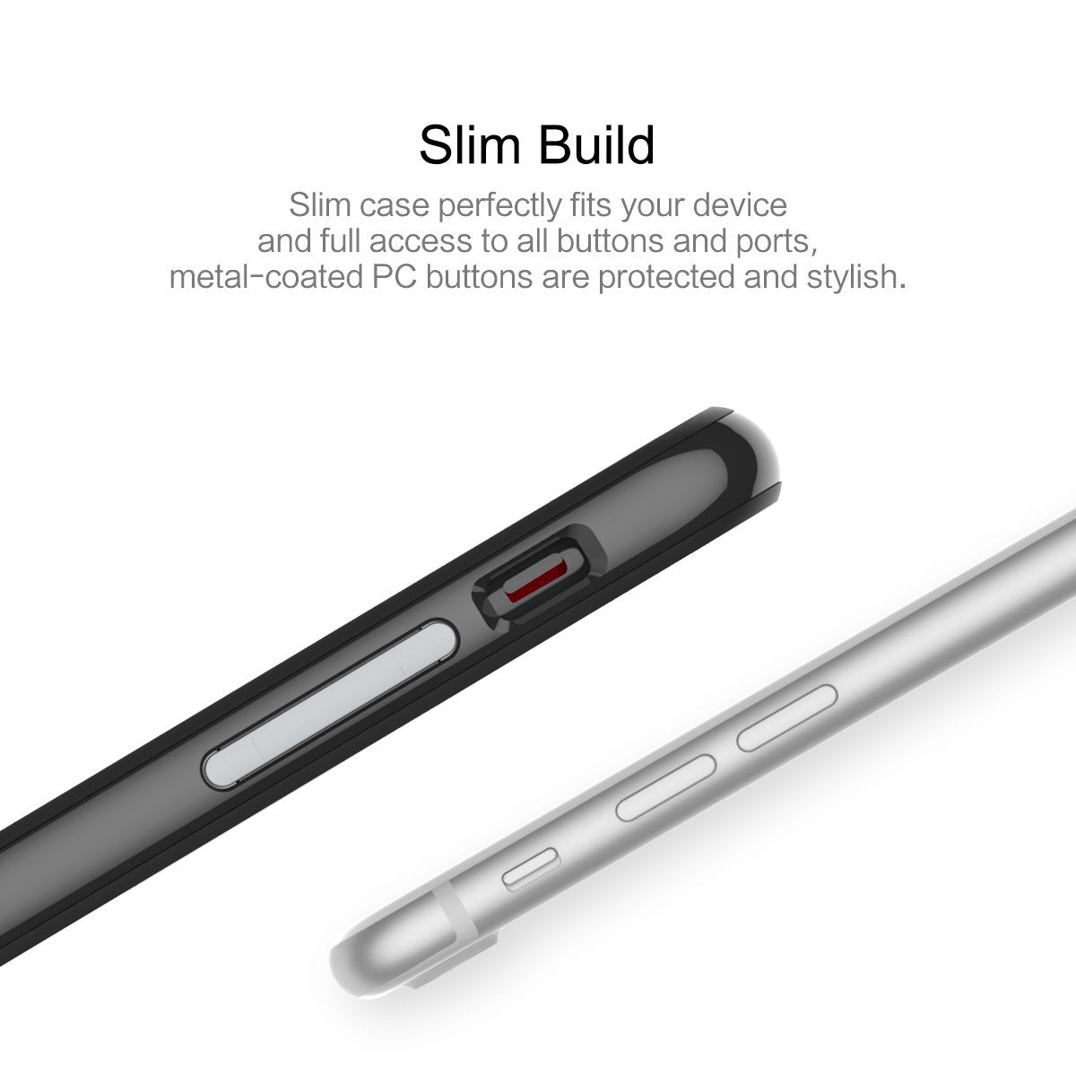 Royce Series By Rock Dual Layer Thin & Slim Shockproof Case for iPhone 7 Plus - Black