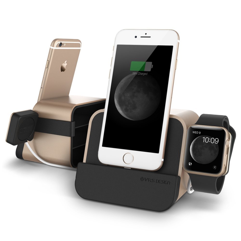 New i Depot Plus Original From VRS Design Dock And Docking Station For iPhone and Apple Watch / Gold