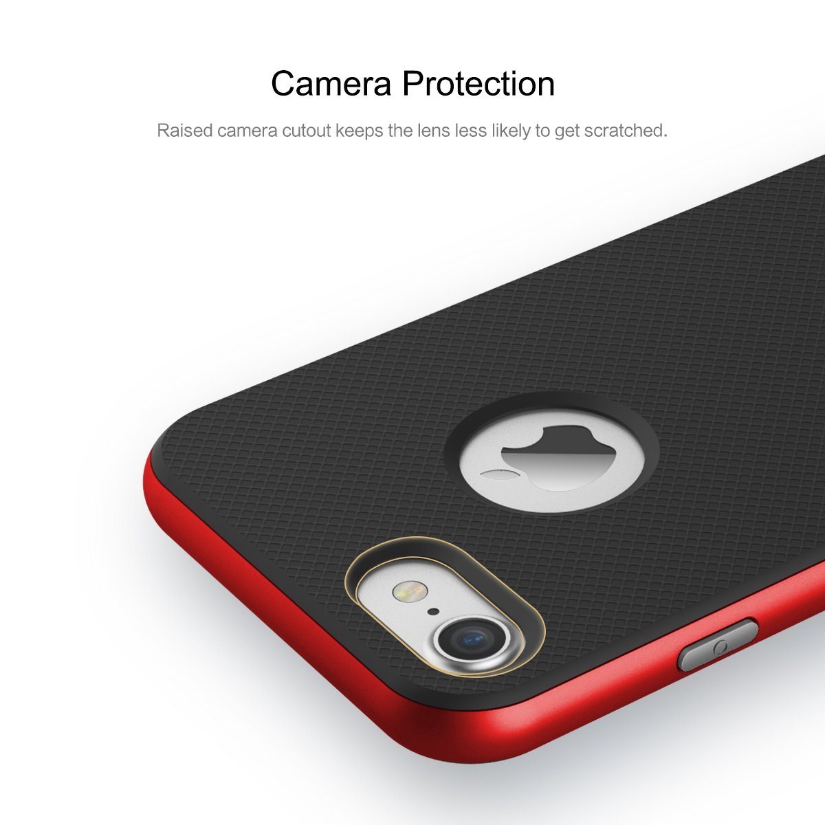 Royce Series By Rock Dual Layer Thin & Slim Shockproof Case for iPhone 7 Plus - Black/Red