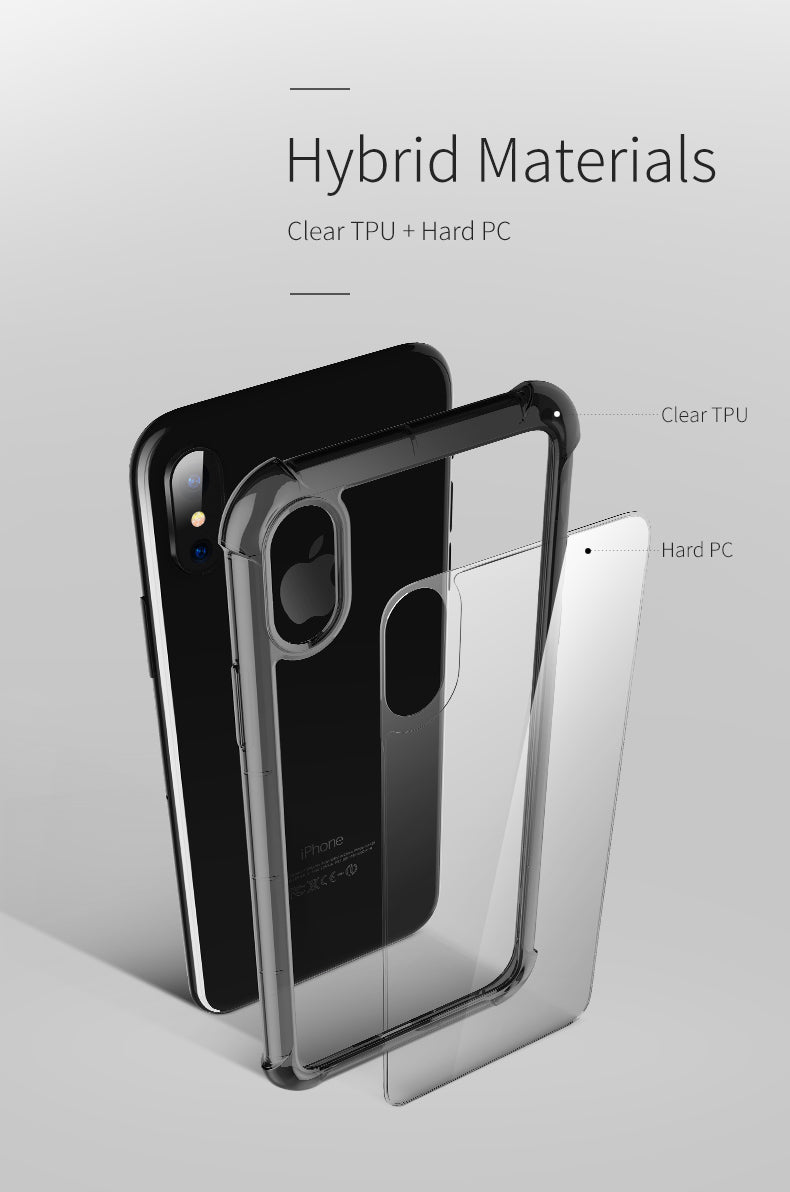 Fence Pro Series By Rock Protection Case Cover Transparent Bumper For iPhone X - Clear