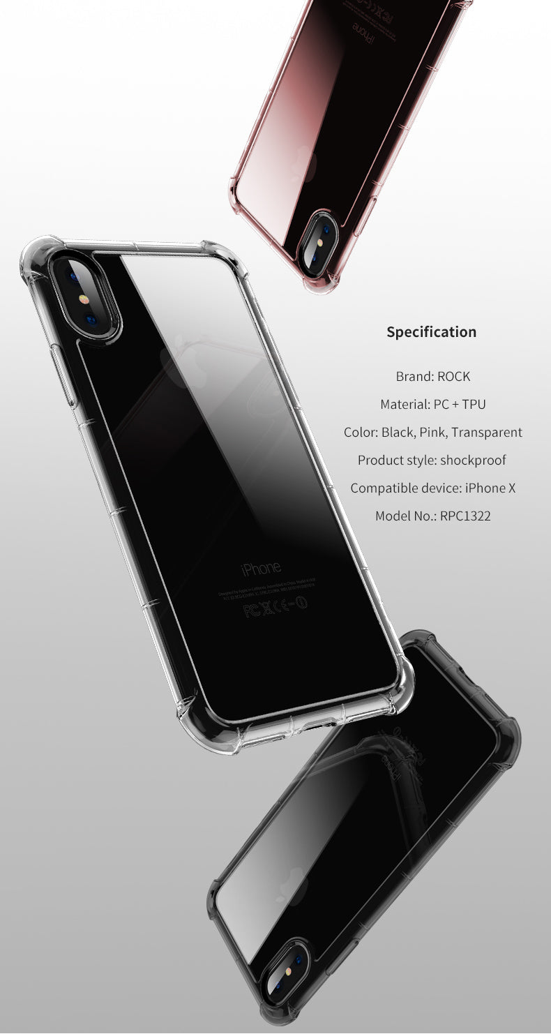 Fence Pro Series By Rock Protection Case Cover Transparent Bumper For iPhone X - Clear