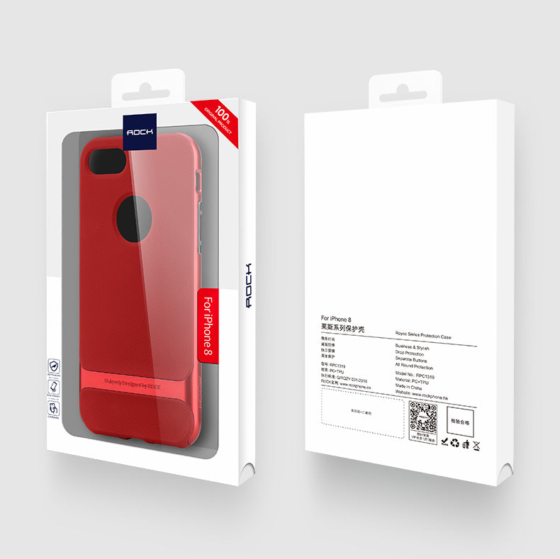 Royce Series By Rock Dual Layer Thin & Slim Shockproof Case for iPhone 7 Plus - Black/Red