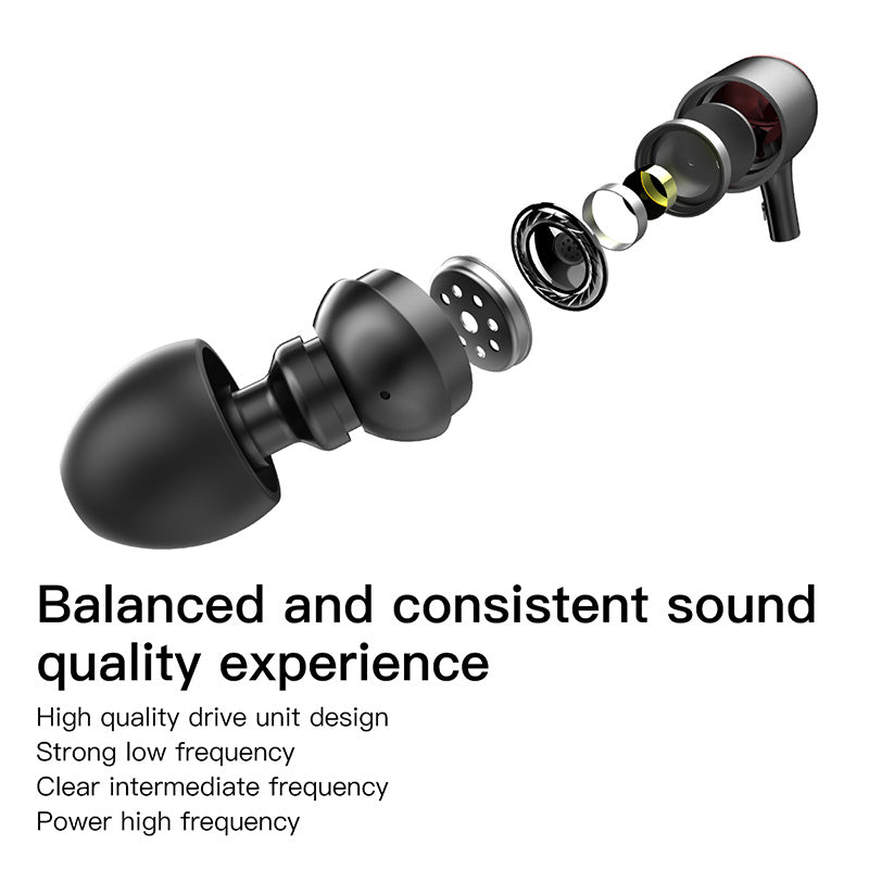 H02 By Baseus Professional Wired Earphone Metal Heavy Bass High fidelity Sound