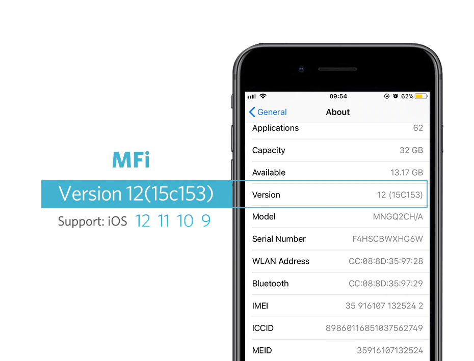 Nylon Braid Anti Cut MFI Certified Lightning Cable By Ugreen Black