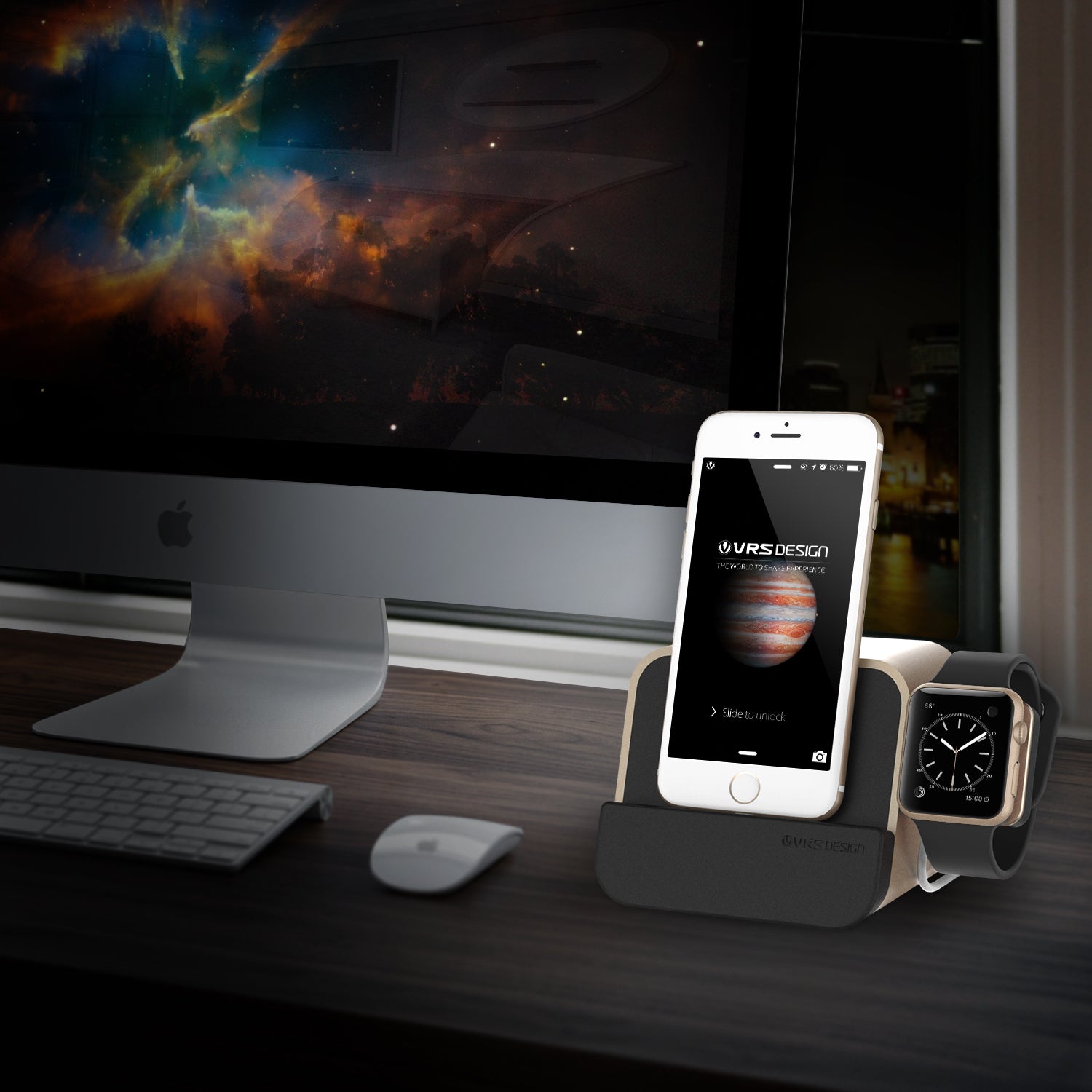 New i Depot Plus Original From VRS Design Dock And Docking Station For iPhone and Apple Watch / Gold