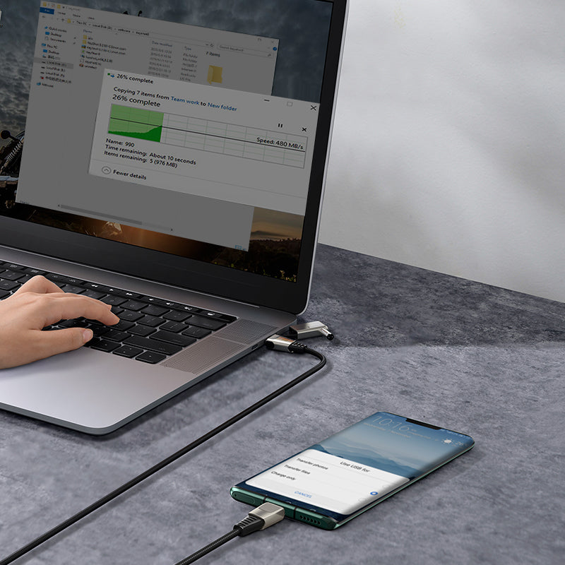 Baseus Flash Series 2 in 1 Cable Type-C to C+DC Round Head 100W 2m Black