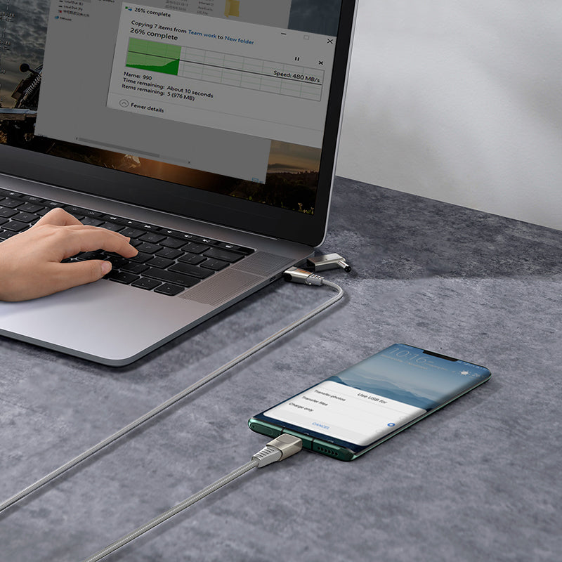 Baseus Flash Series 2 in 1 Cable Type-C to C+DC Round Head 100W 2m Gray