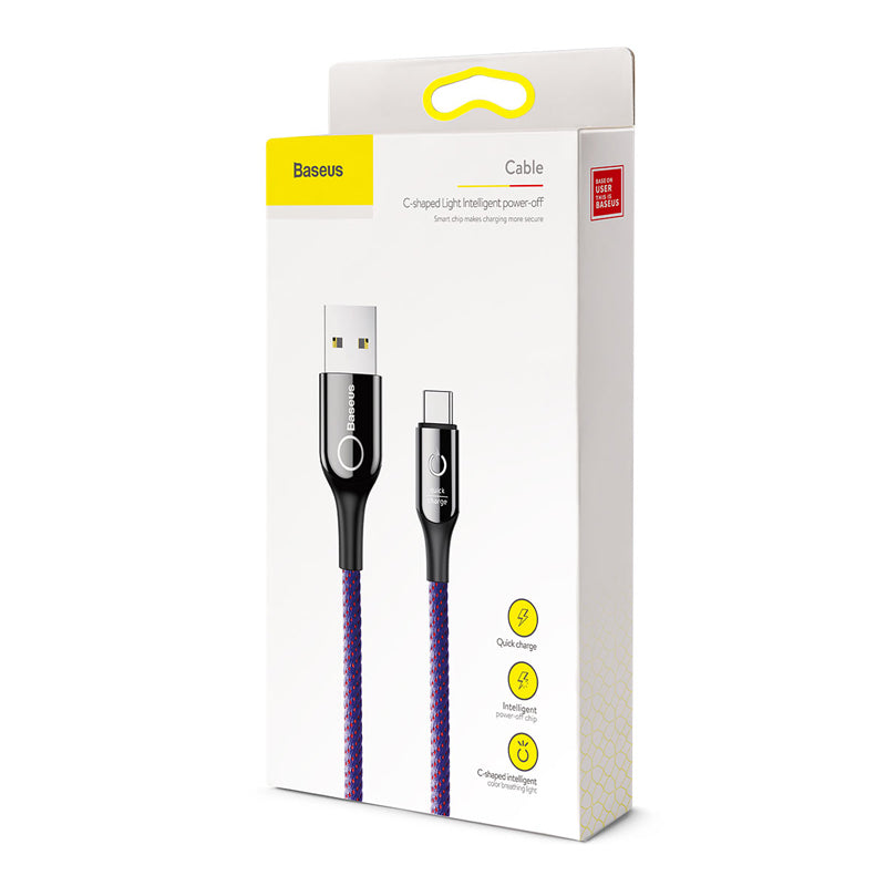 C-shaped By Baseus Light Intelligent Power-off Cable *Type C* Purple
