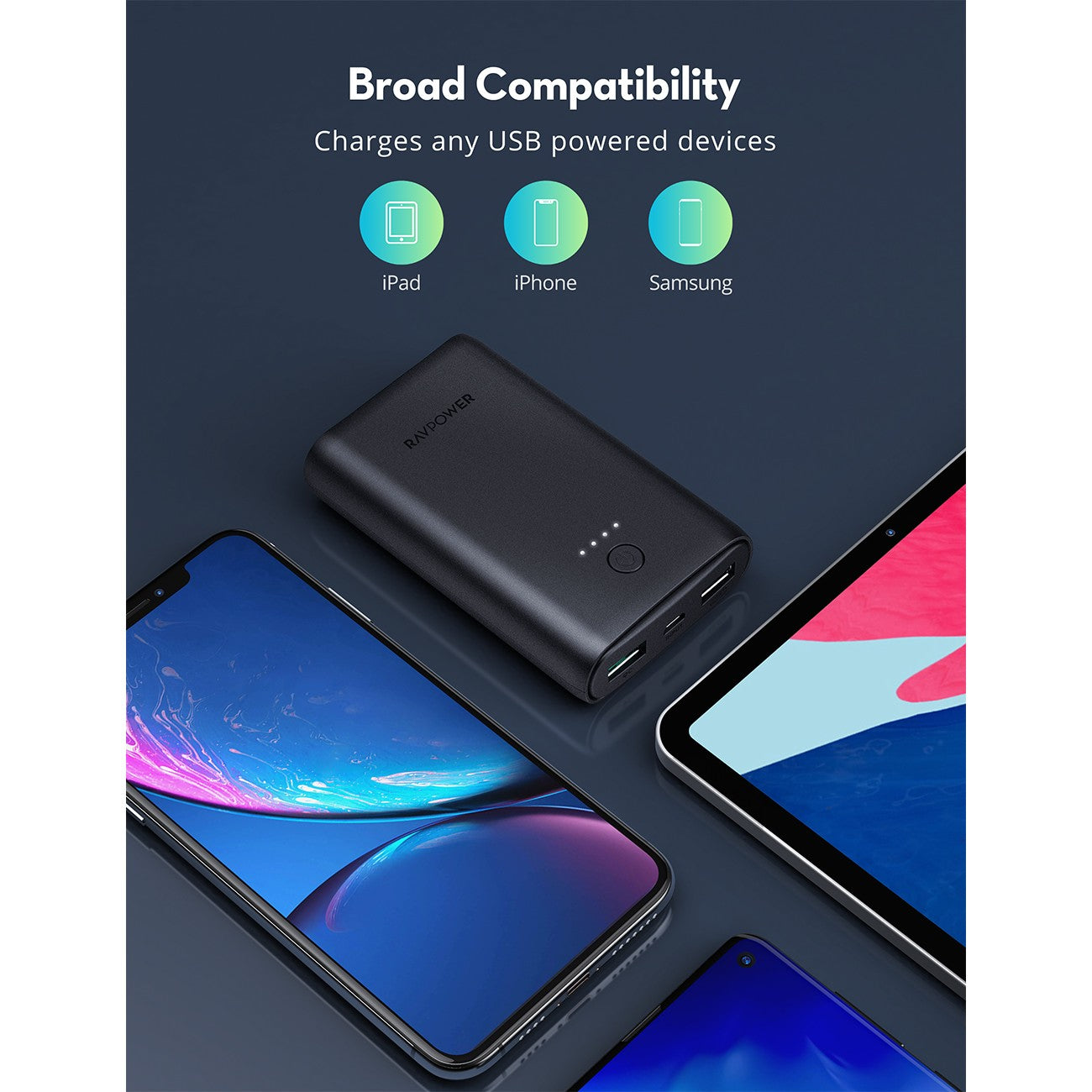 Ravpower 10050mAh Turbo QC3.0 with iSmart Technology Black