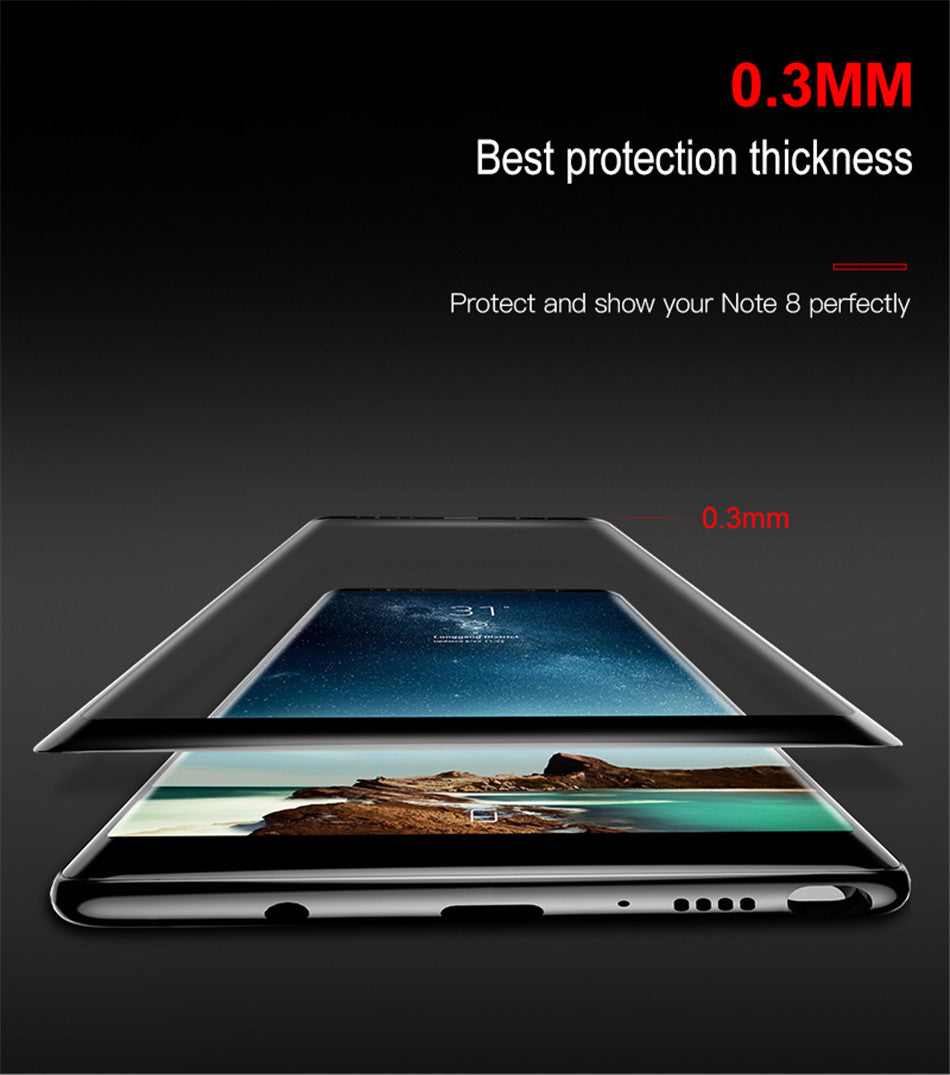 Arc-surface By Baseus 0.23mm Tempered Glass For Note 8 Black