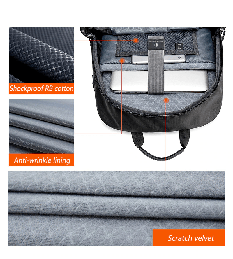 ARCTIC HUNTER B00386 Laptop Backpack, USB Charging Port Gray