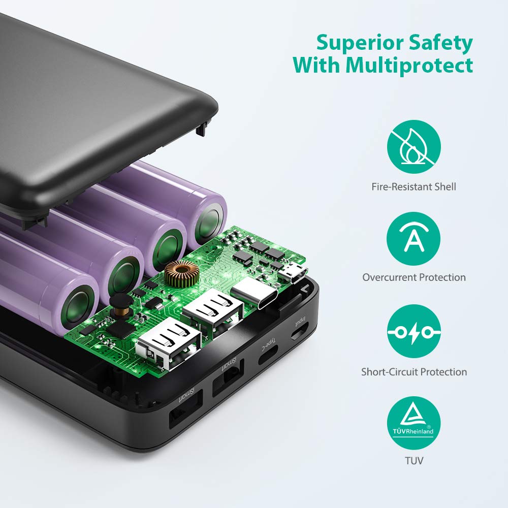 Ravpower USB-C ™ Power Bank 26800mAh PD 30W Type C Output can charger Macbook iSmart