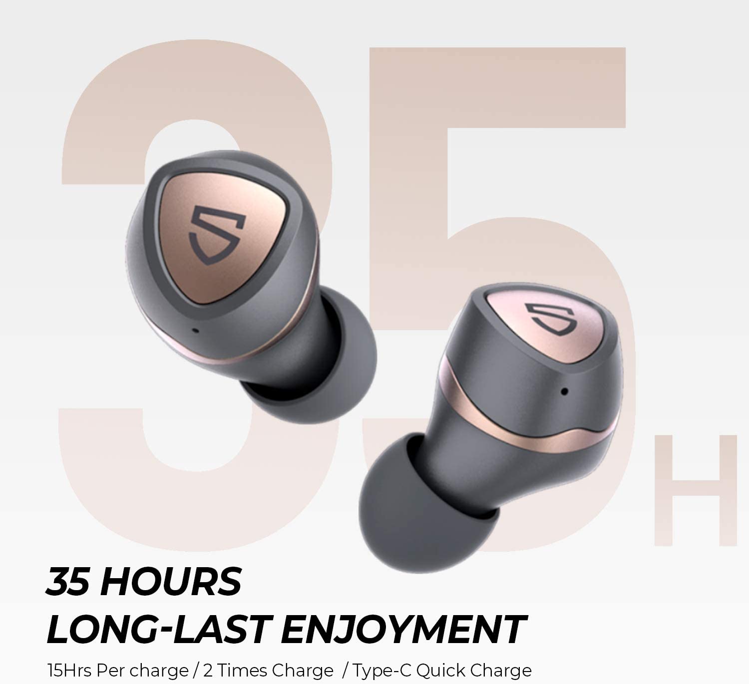 SoundPEATS Sonic TWS Earbuds, Battery Up to 15h, IPX5