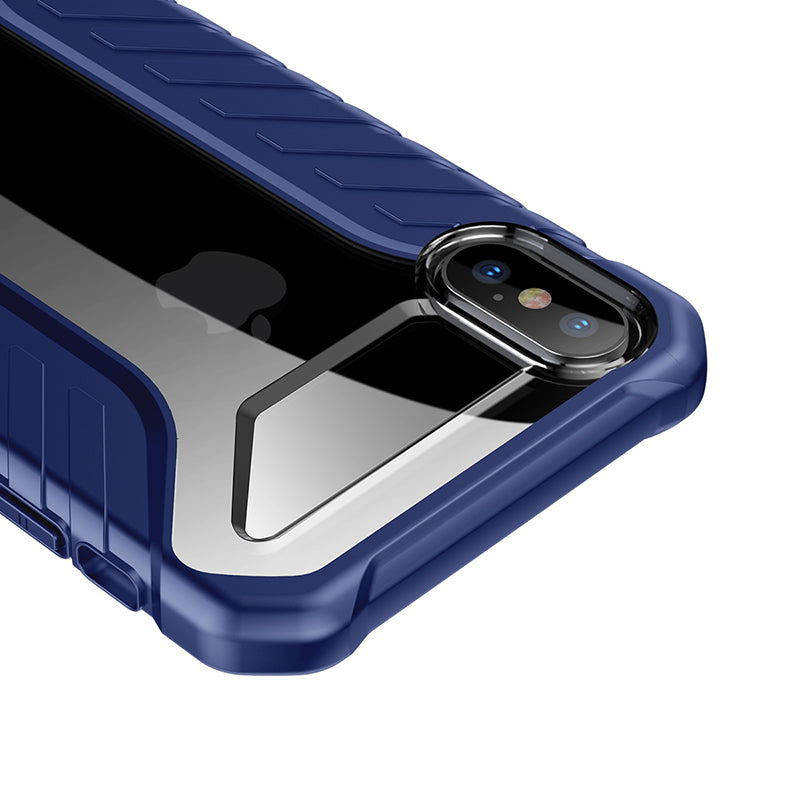 Blue Michelin iPhone Xs Max shockproof case by Smartkoshk with protective bumpers and durable design.