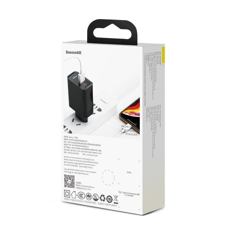 Baseus Speed PPS 30W/5A Type-C PD + USB Q3.0 Fast Charger | Black