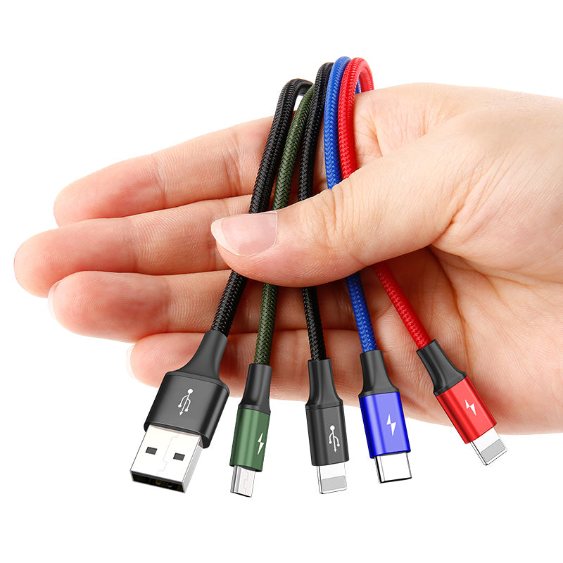 Baseus Rapid Series 4in1 Cable For 2*iP 1*Type-C 1*Micro 3.5A 1.2M