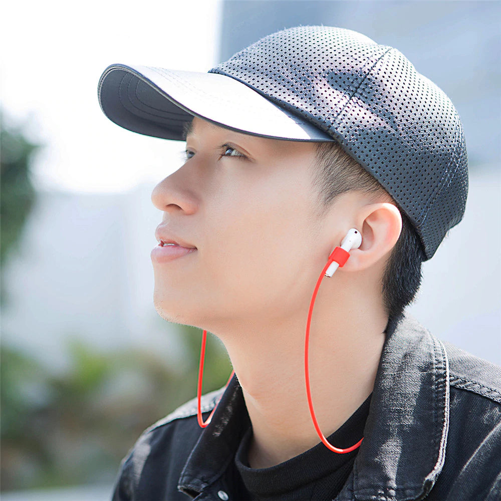 Rock AirPods Silicone Case + Anti Lost Strap, Anti Shocks White