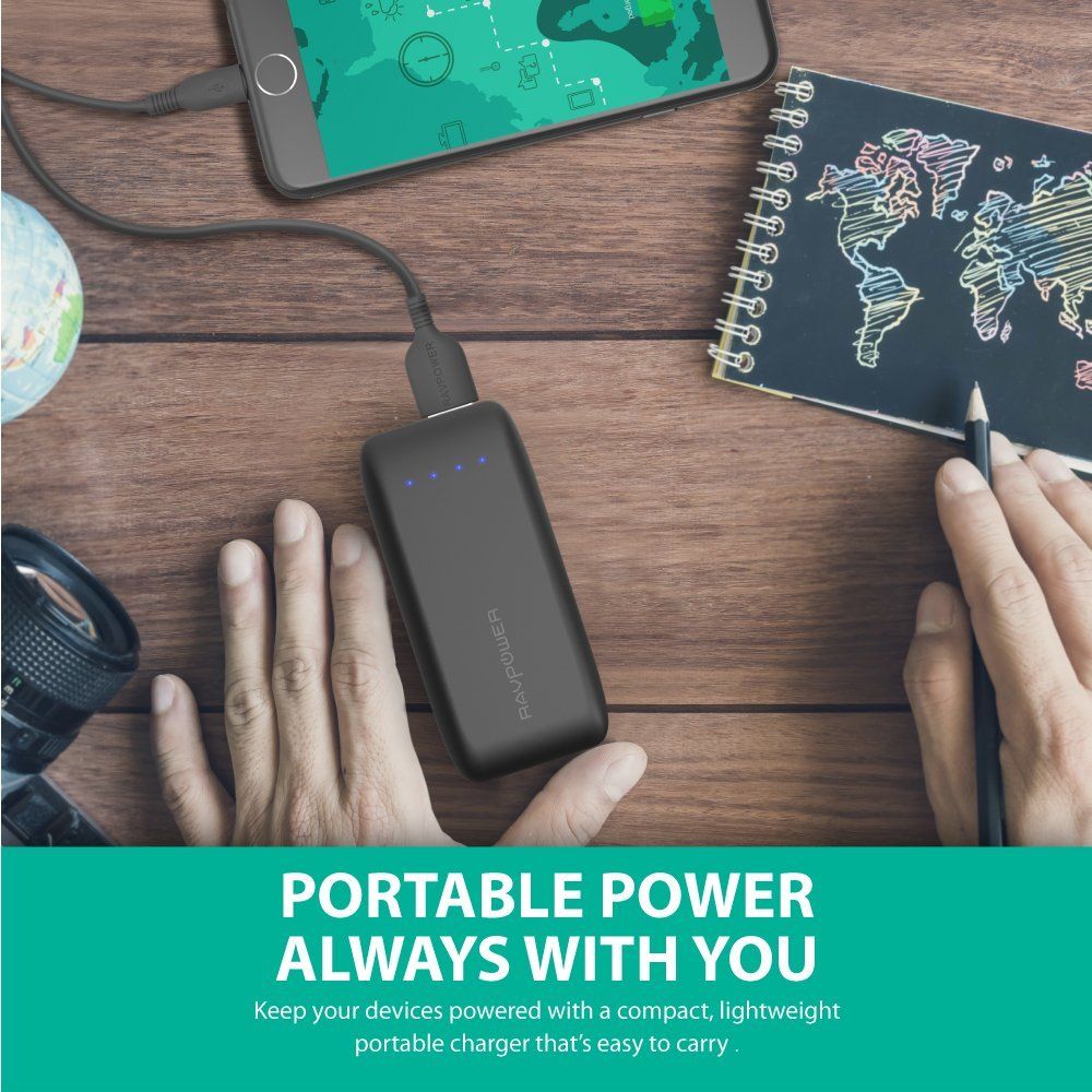 6700mAh Power Bank By Ravpower with iSmart Technology light Weight | Black