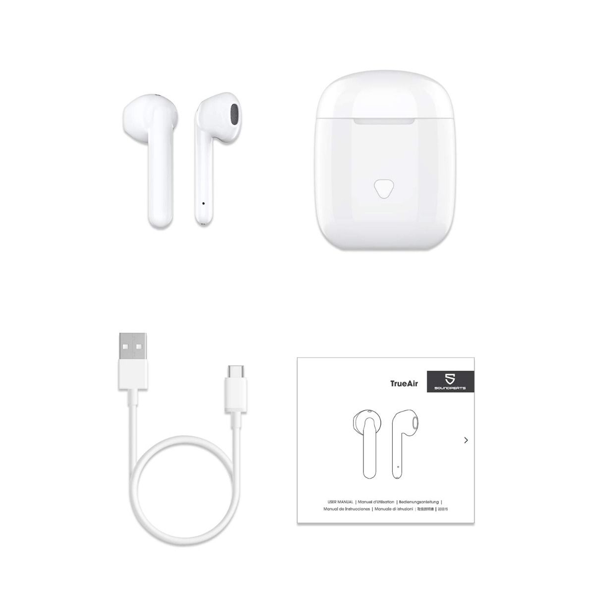 SoundPeats TrueAir Touch Earbuds With built-in 14.2mm Speaker White