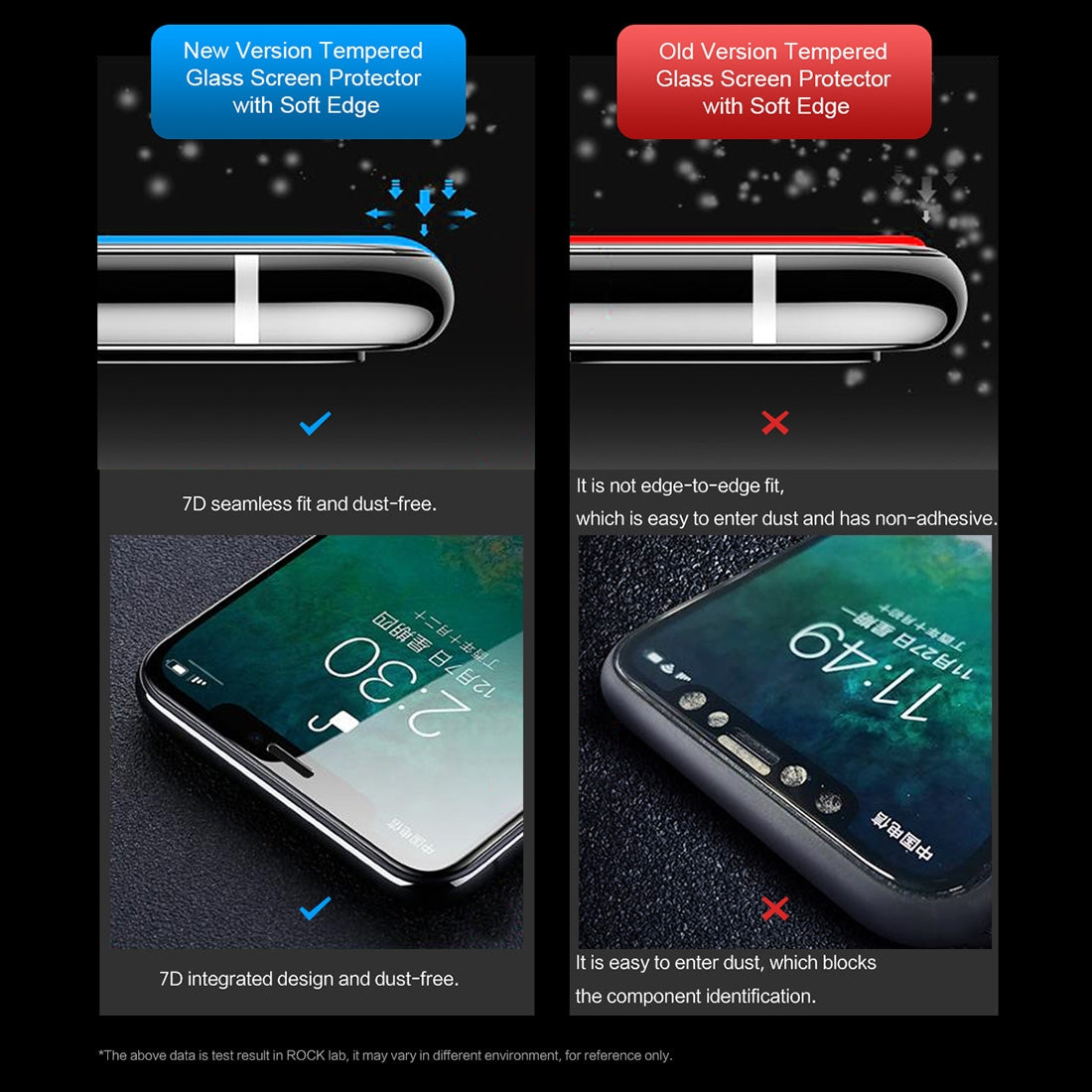 Protection Screen By Rock Full Curved Tempered Glass For iPhone Xs Max