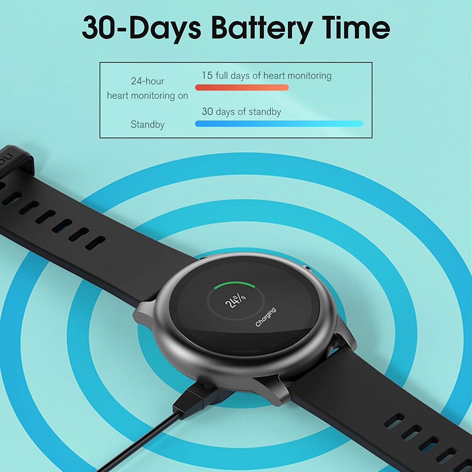 Haylou Solar LS05 Smart Watch Health and Fitness Tracker Up To 15 days - Black