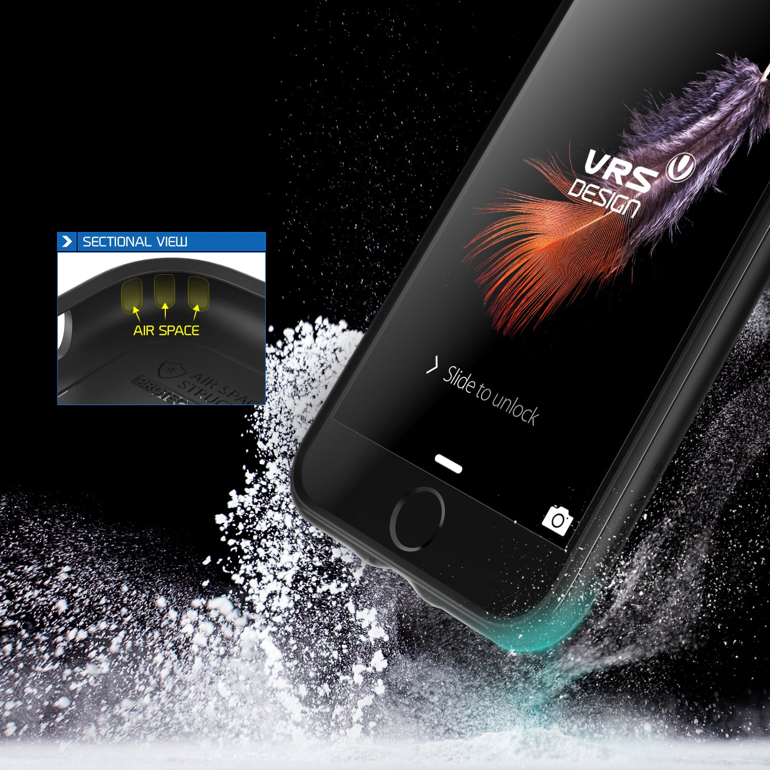 Simpli Fit Series Original From VRS Design Slim and Flexible Case For iPhone 7 Black