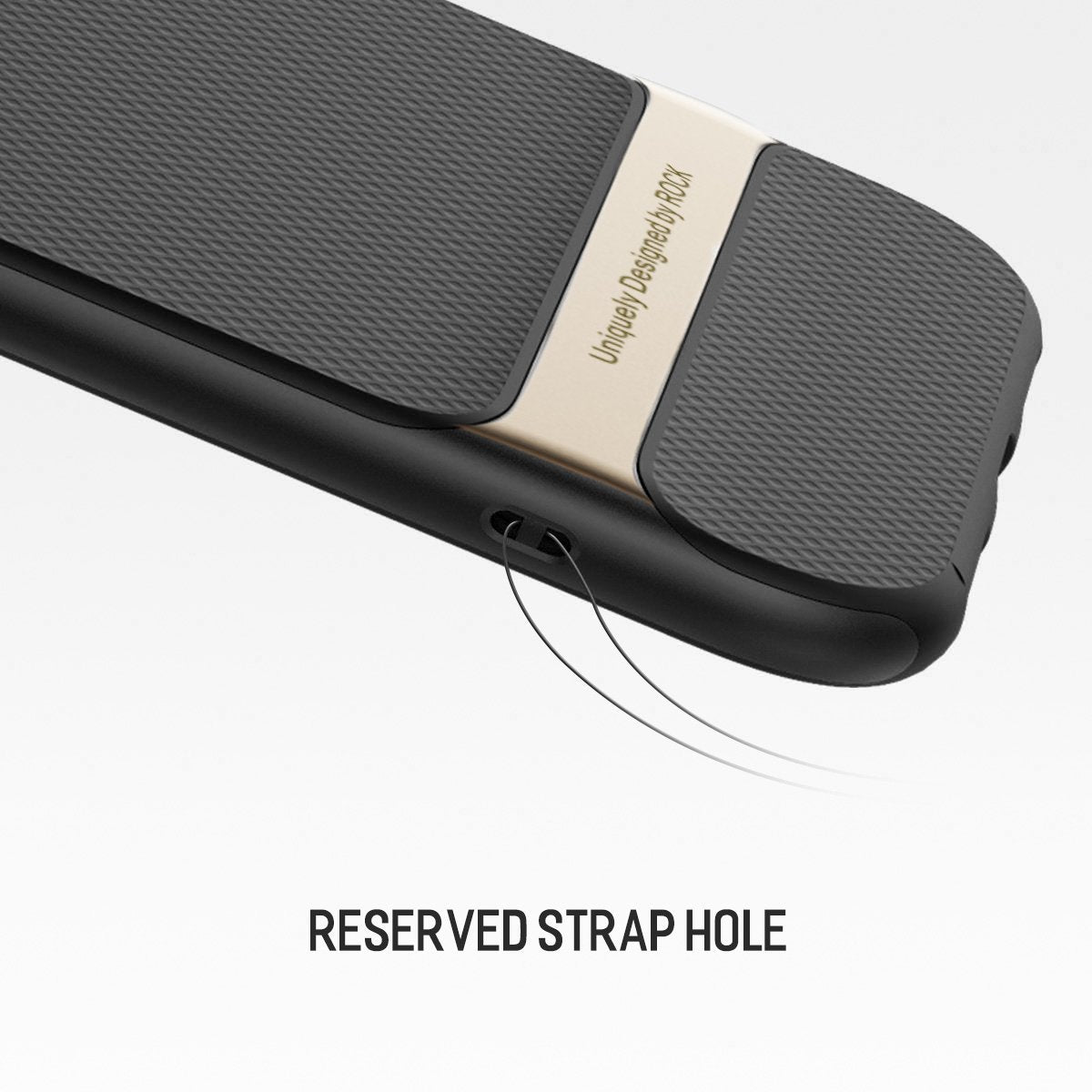 Royce Series By Rock Dual Layer Thin & Slim Shockproof Case for iPhone X - Black/Gold